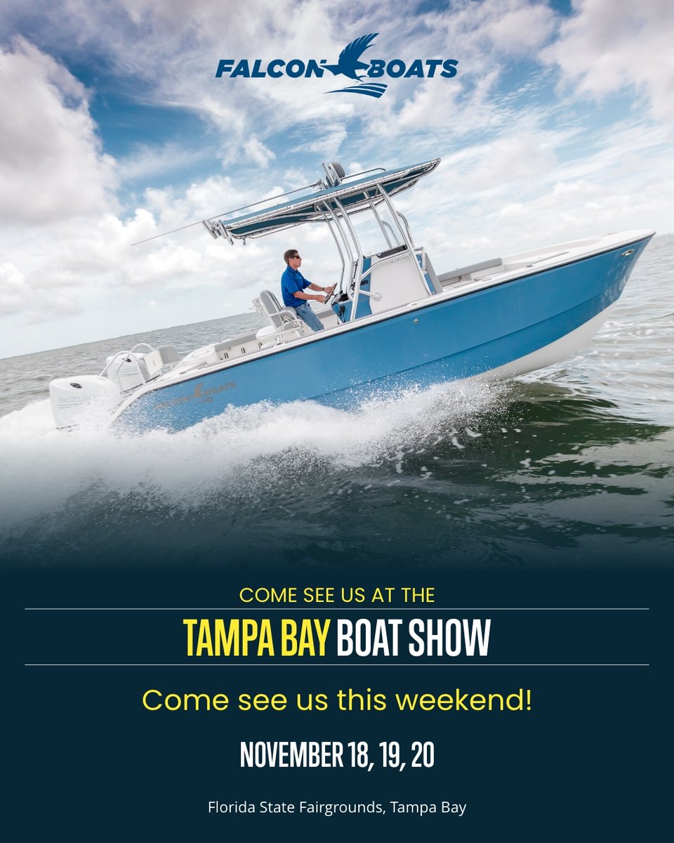 BoatsFalcon's tweet photo. Come out this weekend and see our Falcons!!

We will be near the front entrance in space D-5
Come learn about the benefits of a Catamaran.

https://t.co/NzZS3jn5lB

@falcon_boats_usa #falconboatsusa #falconcatamarans https://t.co/lueLO6GxP7