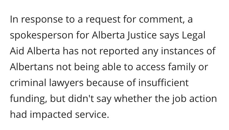 ECityMom's tweet image. Maybe Legal Aid doesn't believe that waiting indefinitely for a lawyer is the same thing as not being able to get one. It's the same thing. And the delays are hugely prejudicial to those waiting. #ableg #abpoli