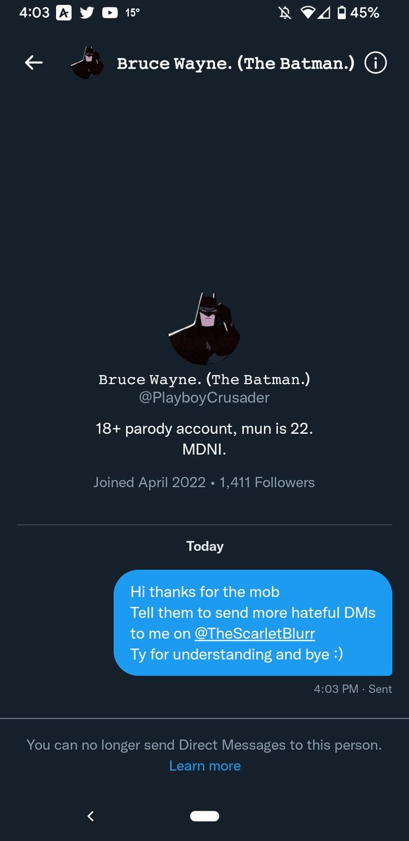 //this goes to anyone who tries to start shit with me, I don't care what you say or my connection with you. 

You'll be met with a block. That simple 
I don't need to be harassed in my DMS and shit. All I'm asking
Thanks for understanding