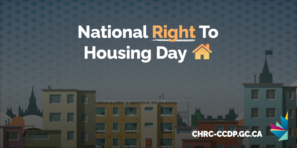 This #NationalHousingDay on November 22, we’re putting #HumanRights first. Join us in highlighting the #NationalRightToHousingDay instead – and say loud and clear that housing is a human right for every person in Canada. 🏘️