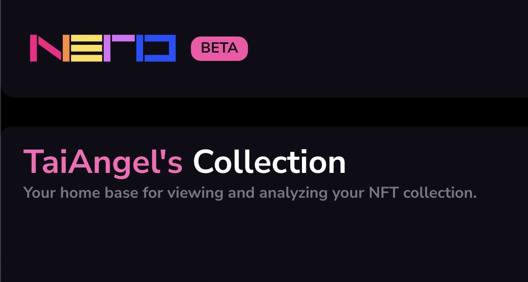 TaiAngel9's tweet photo. Just tested @NerdCollective_ App Beta🤓

Wowza! Invaluable info💯

1. Colours &amp; design❤️
2. I now know how many NFTs I hold😬
3. Analytics✅ P &amp; L✅✅
I ACTUALLY made a profit!😱 
4. Where did I get all that ETH to spend🤔
5. Easy to use https://t.co/3CYIS8vVn4