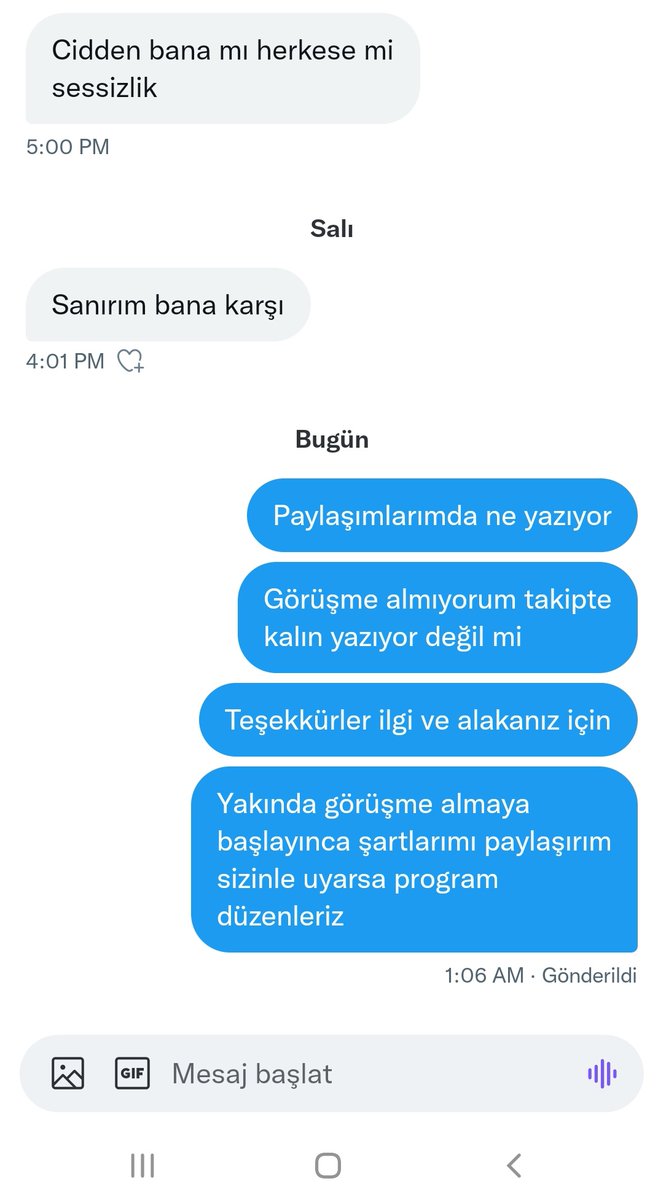 Sevgili takipçilerim böyle saçma tiplere girip kişiselleştirip dramatize etmeyin durumu hiçbir dmye bakmıyorum ve görüşme almıyorum!!! Alınca bilgilendirme yapacağım takipte kalıp rt lütfen.💞👍