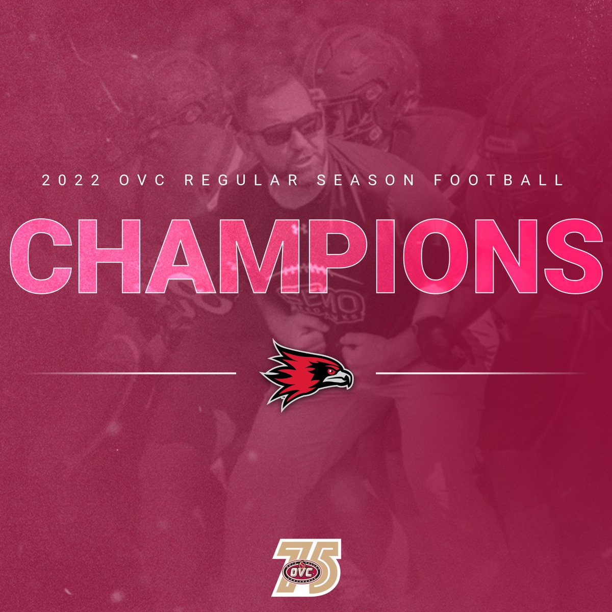 𝘾𝙝𝙖𝙢𝙥𝙞𝙤𝙣𝙨!

@SEMOFootball finishes OVC play 5-0 to claim at least a share of its third OVC Football 🏈 Championship.

The Redhawks have now won titles in 2010, 2019 and 2022. 🏆🏆🏆

#OVCit | #OVC75 | #LetsSoar