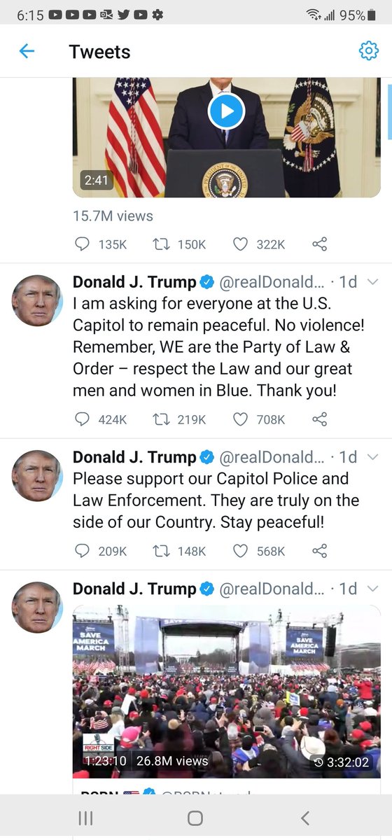 Here are some tweets that i screenshotted from Jan 6th, the day of the "insurrection".
