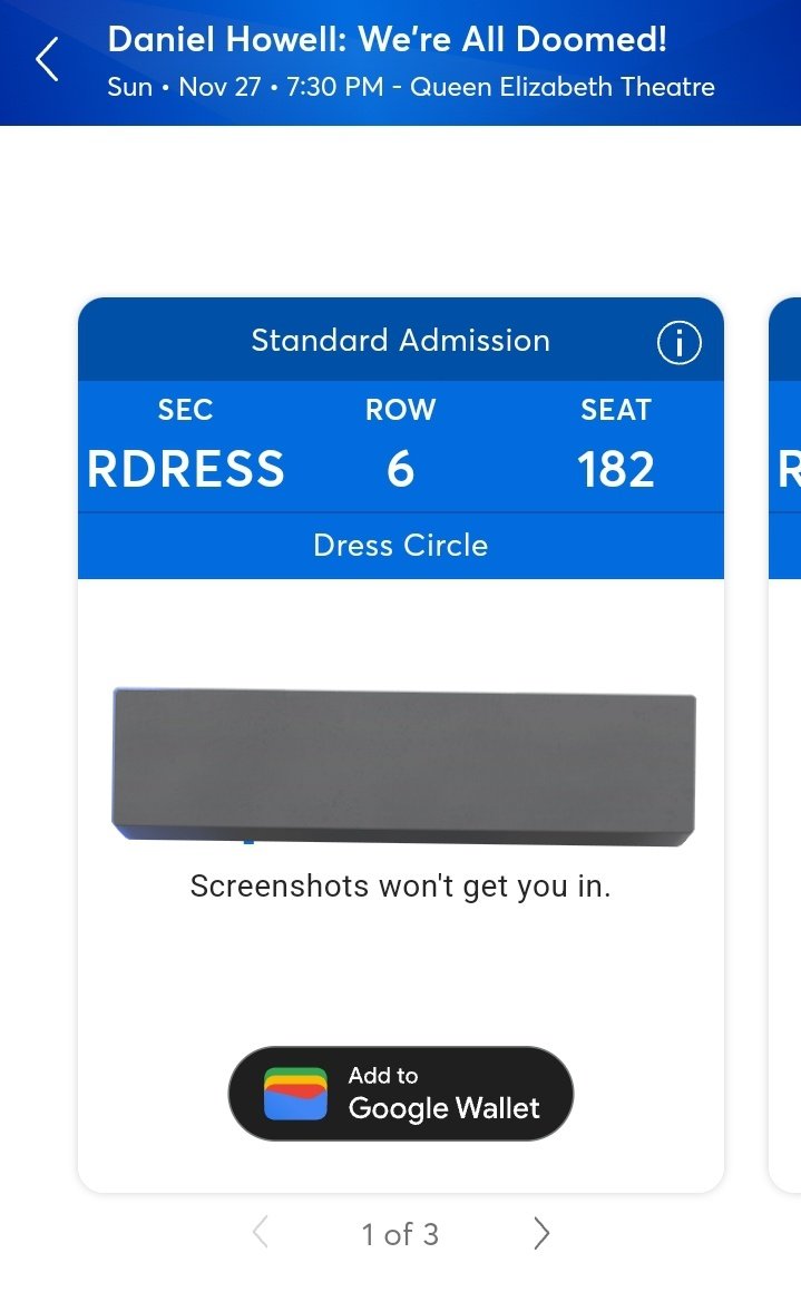 sorrowlicher's tweet photo. my sister decided to not come to @danielhowell's #WereAllDoomedTour last minute! Please get this ticket off my hands. single seat in dress circle selling for normal price ($64.05) or slightly lower. 

daniel howell #danielhowell #vancouver #vancity https://t.co/wsnEwJZTJx
