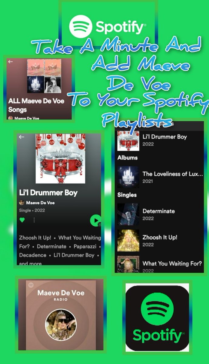 author_stewart's tweet photo. @Spotify Add @MaeveDeVoe to your #favoriteplaylist amazing #hitsingles several from the Top20Countdown on @ProspectRadio1 in London/UK 🇬🇧 made it to the #Top5 this Spring Zhoosh It Up! will be on the No 1 Independents Album with @woarecords Lil Drummer Boy on WOA Christmas Album! https://t.co/PVHnnCOgoh