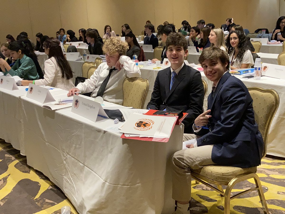 BronxvilleTenn1's tweet photo. Andrew Kennedy & Quinn McCarthy repping the UK, in SOCHUM, discussing the issue of global access to clean water #pmunc #gobroncos https://t.co/t1a1kC9hpl
