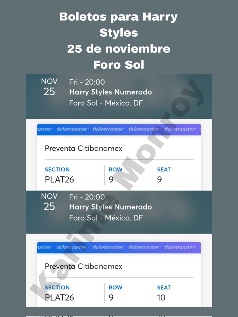 inniedream's tweet photo. Vendo boletos para el concierto de Harry Styles en el Foro Sol, 25 de noviembre

🎫 Dos PLAT26 fila 9 asientos 9-10
💲 4,500 cada uno

Entrega inmediata en Poza Rica o fuera del Foro Sol el 25 (pagan la mitad antes)
Acepto transferencias 📱
PREFERENCIA A QUIEN SE LLEVE LOS DOS https://t.co/VcEYKeuSSw