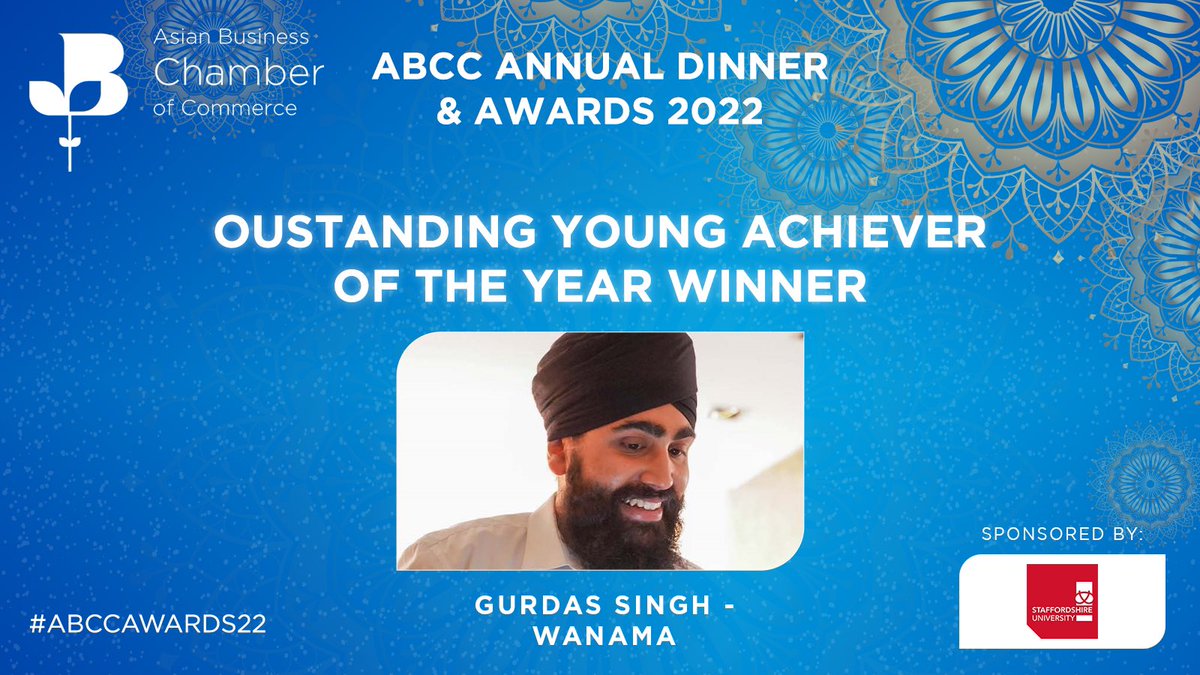 Congratulations to @mrgurdassingh for winning this year's Outstanding Young Achiever sponsored by @StaffsUni