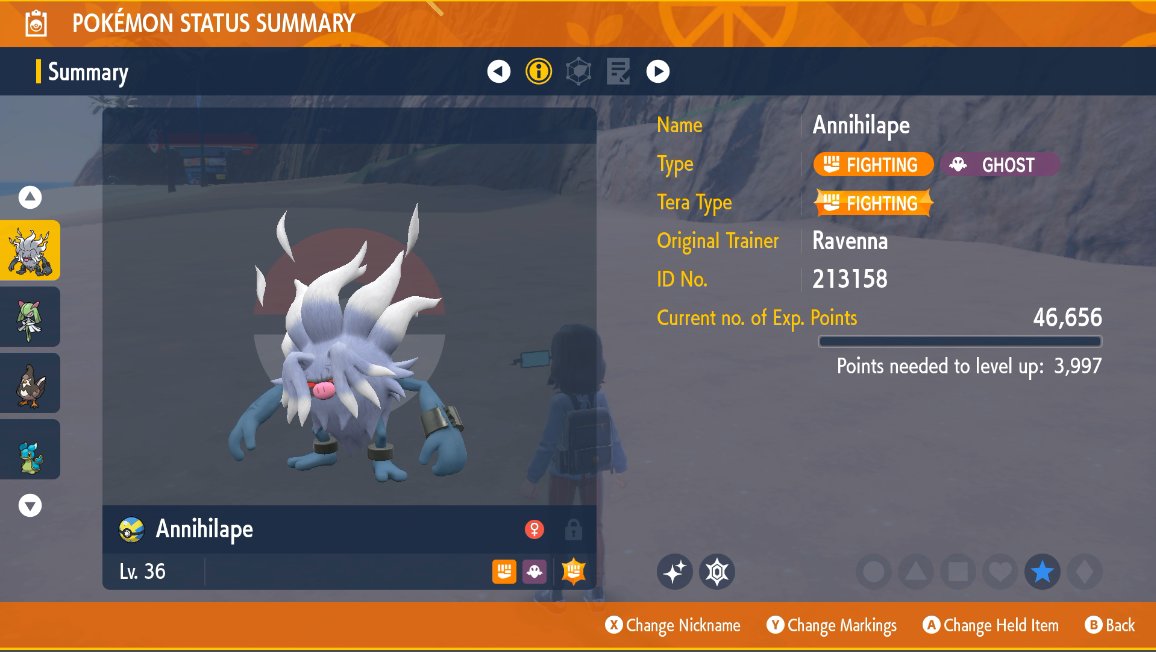 Karubedo's tweet photo. Worlds First Shiny Annihilape! I've also gotten a Shiny Starly (now Staravia). #Pokemon #ShinyPokemon #Annihilape https://t.co/ieSkXywL27