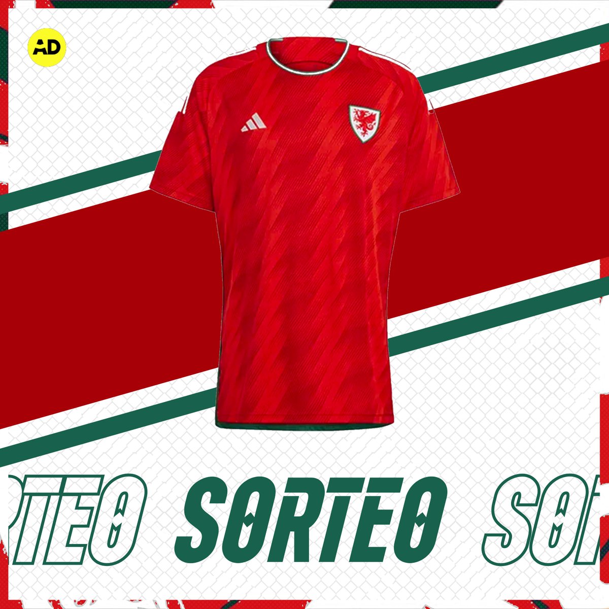 Offsider_ES's tweet photo. 🎁 ¿Quieres ganar una 𝗰𝗮𝗺𝗶𝘀𝗲𝘁𝗮 de GALES? 🏴󠁧󠁢󠁷󠁬󠁳󠁿

📌 Si hoy Gales gana con gol de Gareth Bale, sorteamos su camiseta entre los que den RT y nos sigan. 

🍀 ¡Mucha suerte a todos! #FIFAWorldCup | #Qatar2022 https://t.co/HPRxyRpYJr
