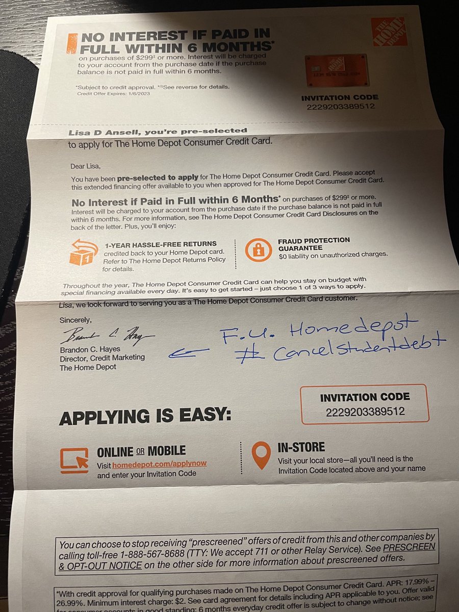 ⁦<a href="/HomeDepot/">The Home Depot</a>⁩ your anti #cancelstudentdebt posture will wind up costing you both existing and future customers. You backed the wrong horse and choices have consequences. ⁦<a href="/Lowes/">Lowe's</a>⁩ I have a ton of holiday shopping to do- where do I start?