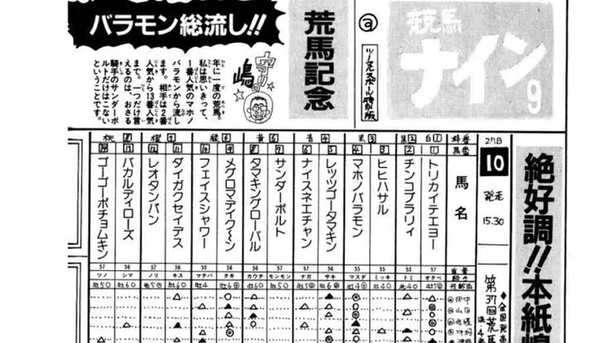 荒馬記念の投票、私はサンダーボルト…以外で!メグロマデイク～ンのネーミングセンスすき。 