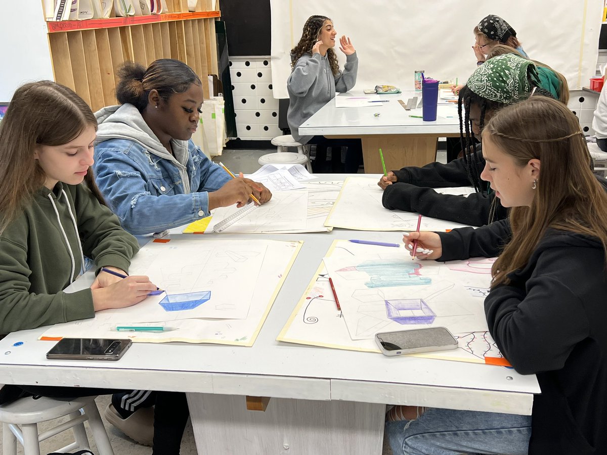 NHS ART students working daily on problem solving and critical-thinking. Two big employable job skills in today’s market <a href="/JessyArcher/">Jessy Archer</a> #GoKnights