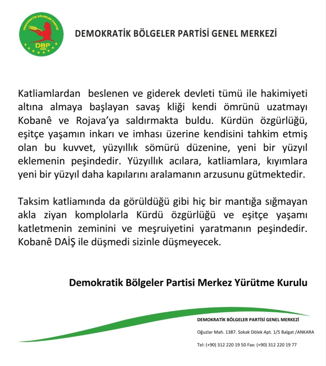 DBP_GenelMerkez's tweet photo. #Kobanê DAİŞ ile düşmedi, sizinle düşmeyecek! https://t.co/tabAcjDOej
