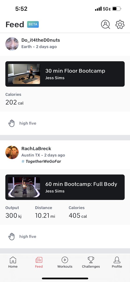 RachelLaBreck's tweet photo. @onepeloton I’m liking the new feed feature!! https://t.co/PRT2l1cmnR