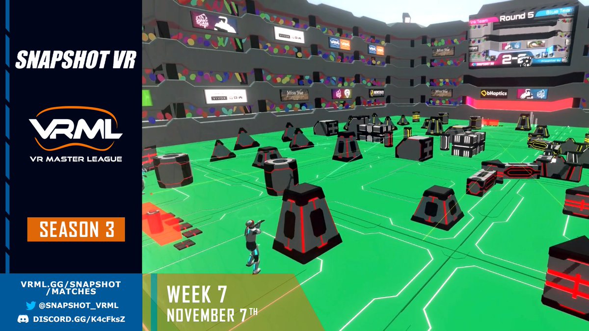 Snapshot_VRML's tweet photo. Week 7✅ Dead Off Break is currently undefeated and 1st! Only a couple of weeks left of regular play. Who will qualify for the Championship? Watch closely!!

🌐https://t.co/xDeOHW3rWm
🗣️https://t.co/KZsnxMpA2E
#snapshotvr #esports #vresports #paintball #vrpaintball https://t.co/BpwBHsr88U