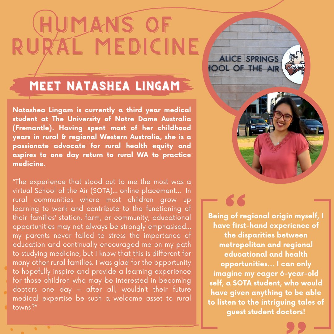 🌾 Human's of Rural Medicine - Natashea Lingam 🌾

Natashea's is the first of several instalments of AMSA Rural's Humans of Rural Medicine, where we hear from some of Australia's most influential emerging doctors about their experience within the rural health system.✈️