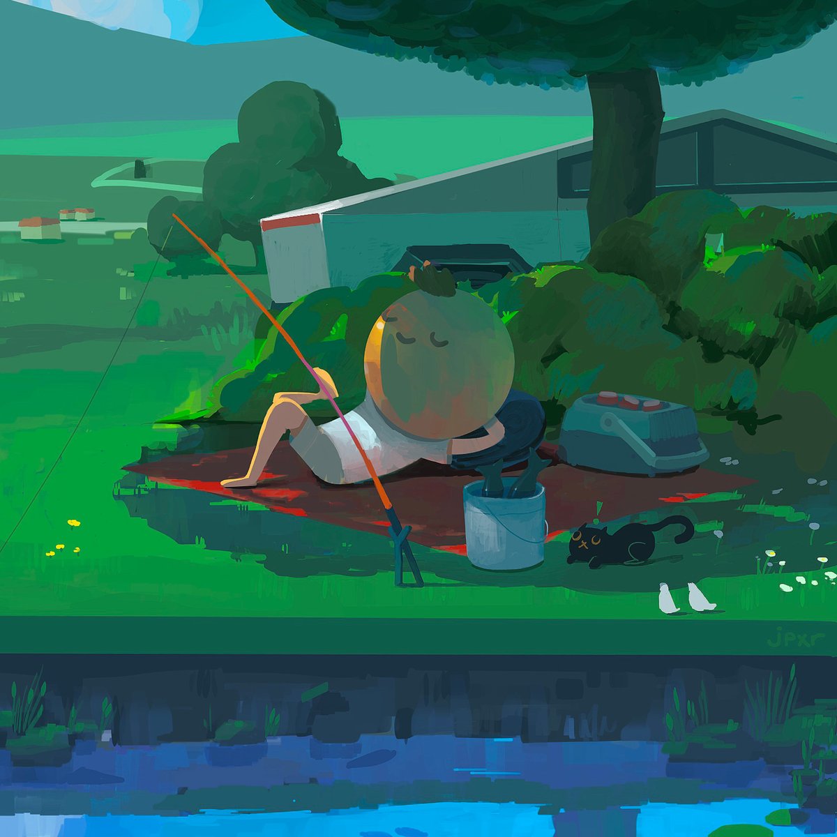 jayng's tweet photo. "Gone Fishing" - New art, freshly minted. @elonmusk wen Cybertruck camping?
https://t.co/ZgSPFS1s8j https://t.co/LAOTfjumy9