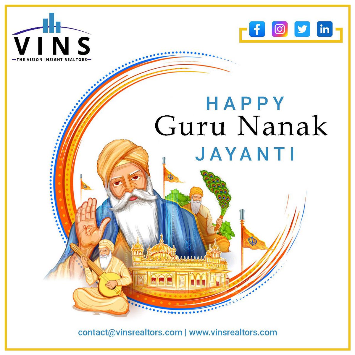 VinsRealtors's tweet photo. May Guru Nanak Dev ji be the guiding star in our lives and guide us to light. Happy Guru Nanak Jayanti! 
#property #gurunanakjayanti https://t.co/sGp9vs2TYL