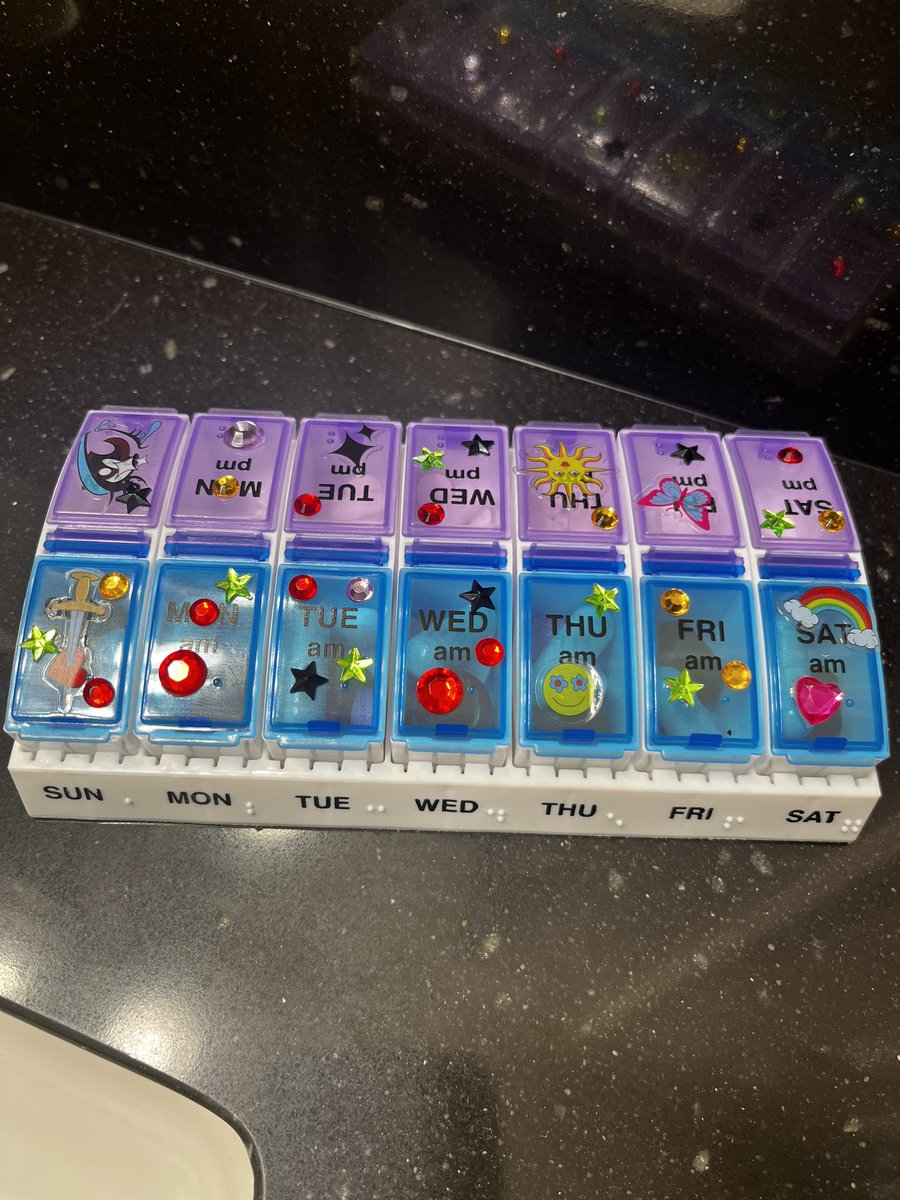 CruisinChelsea's tweet photo. Maybe now I’ll actually remember to take my meds 🤔

 #af94 #stickerbomb @af_ninetyfour https://t.co/pBfp6UkNfK