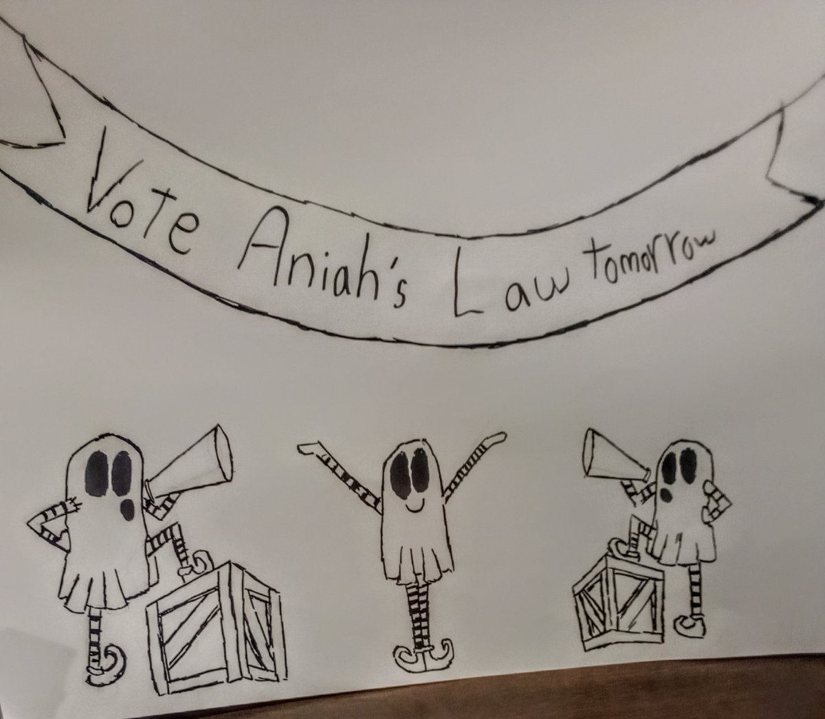 PostforAniah's tweet photo. Poster made by a child.

It says 
*Vote Aniah's Law tomorrow* https://t.co/Rs8dkQlgK5