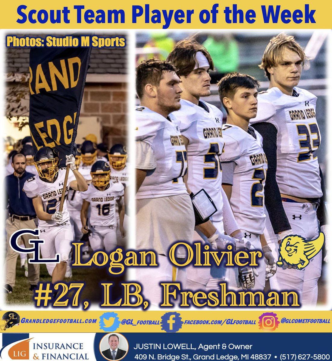 Players of the week for our 21-20 district championship win over Holt.

Offensive: Teddy Williams
Defensive: Andrew Konieczny
Special Teams: Joe Pierson
Scout Team: Logan Olivier

Good work men!
Go Comets!

Photos courtesy <a href="/photodude88/">Studio M Sports</a>
Except for 2 of AK (Nick King of the LSJ)