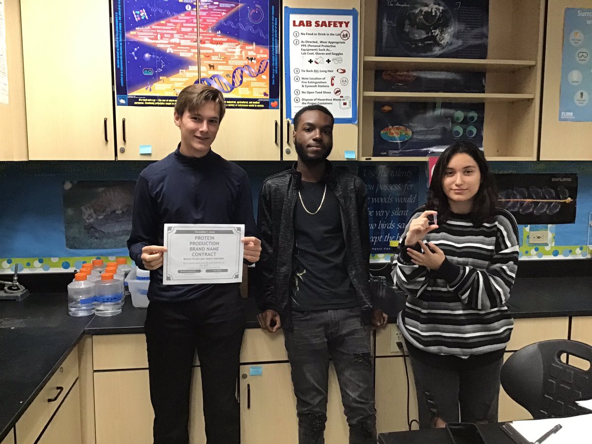 Today was bio manufacturing production awards day.  These groups were 👍 in purifying protein therapeutics and got bonuses for their labs.  In a classroom that means bonus points but when they are hired in industry it could result in big money contracts. <a href="/AltaLomaHigh/">Principal</a>  <a href="/CJUHSD/">Supt. Mat Holton</a>