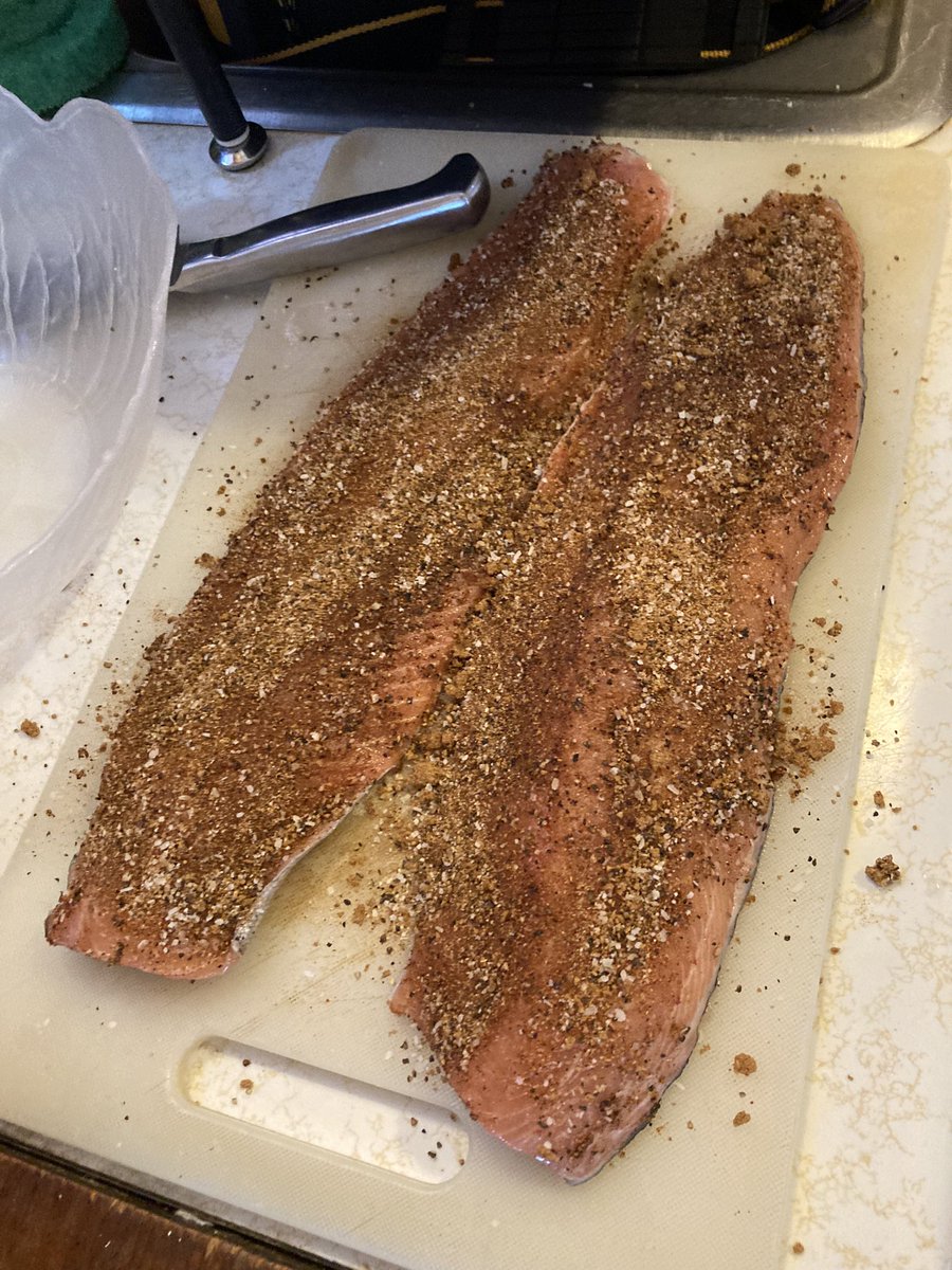 IfYouFollowMatt's tweet photo. #weekendrecap #fishing #trip part 2 from #Erie PA for the #steelhead run! Little #smoker action cooking up our catches!  #chef #athomechef #tastyeats #foodie start to finish #smokedfish https://t.co/Y6qlwqcYf3