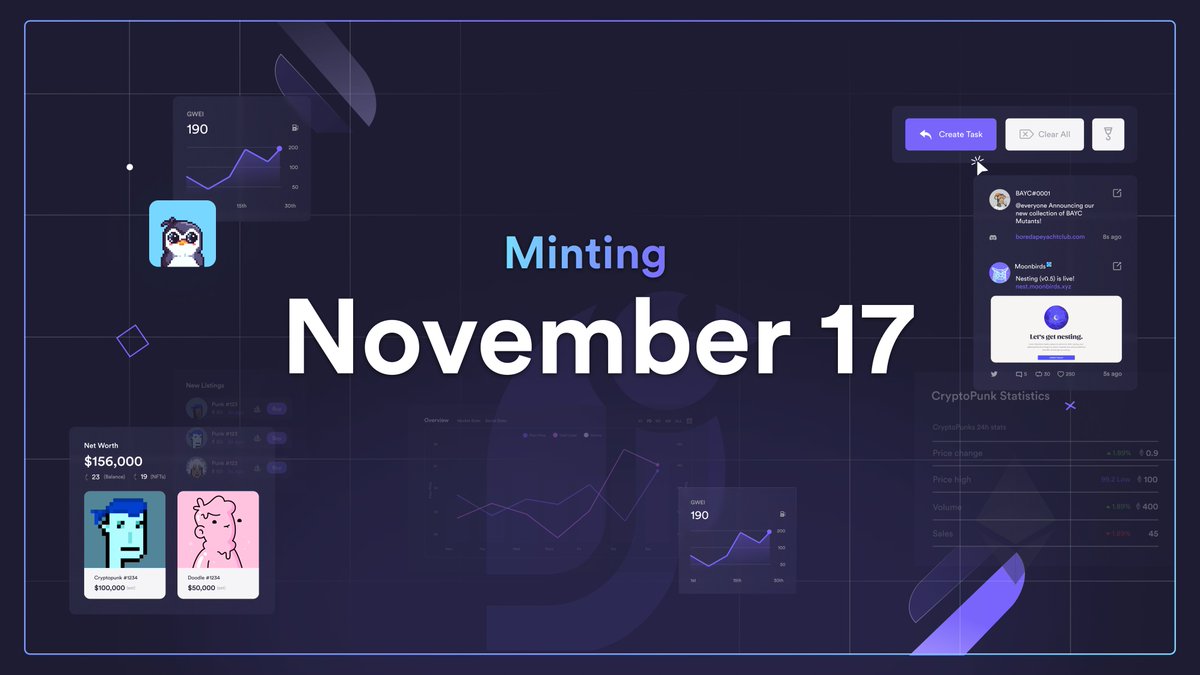 PenguPlatform is minting on November 17th!!

PenguPlatform is more than just an NFT project. It will be an exclusive community that will give users access to a game-changing tool. One that combines Discord, Twitter, and OpenSea all into one platform.