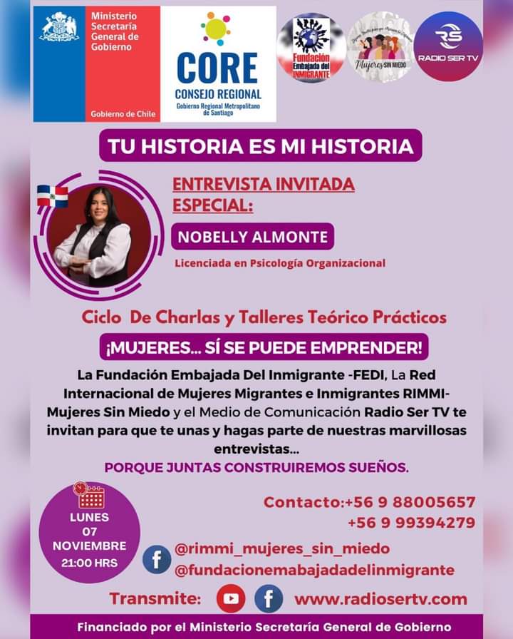 Ahora empieza la entrevista en vivo con Nobelly Almonte, Licenciada en Psicología Organizacional,link de transmisión en vivo:
youtu.be/9I1Mbc1Rj_0
fb.watch/gFmKzOAnUH/