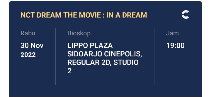 WTT

have: tiket nct dream the movie tanggal 30 nov
want: tiket nct dream the movie tanggal 1 or 2 desember
nb: mau yang lokasinya sama
✅ COD

t. trade in a dream lippo plaza sidoarjo tix ticket presale