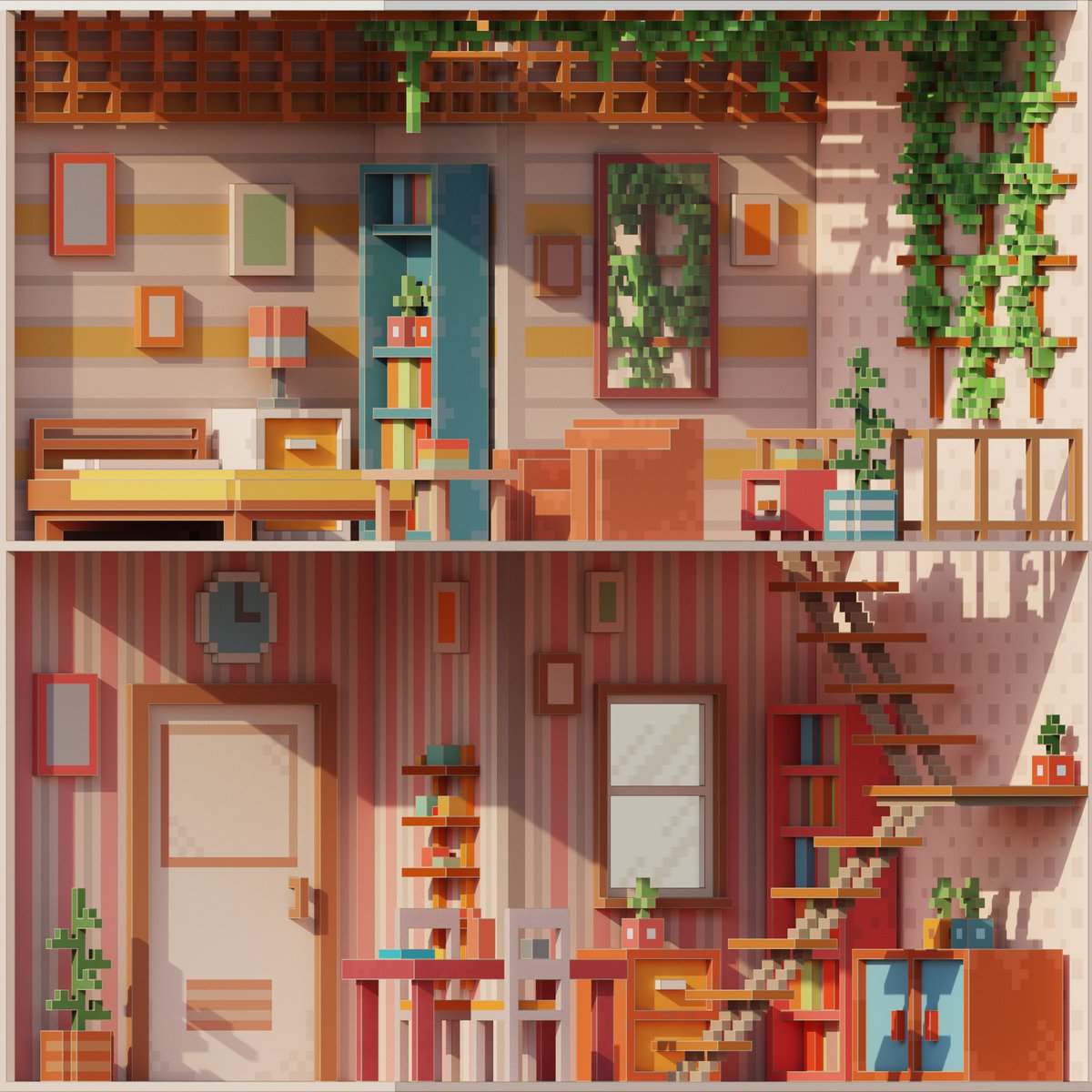 m4ndrill's tweet photo. Hi #artistsontwitter! Here's a random selection of my voxel artworks https://t.co/BJOIvKFKUi