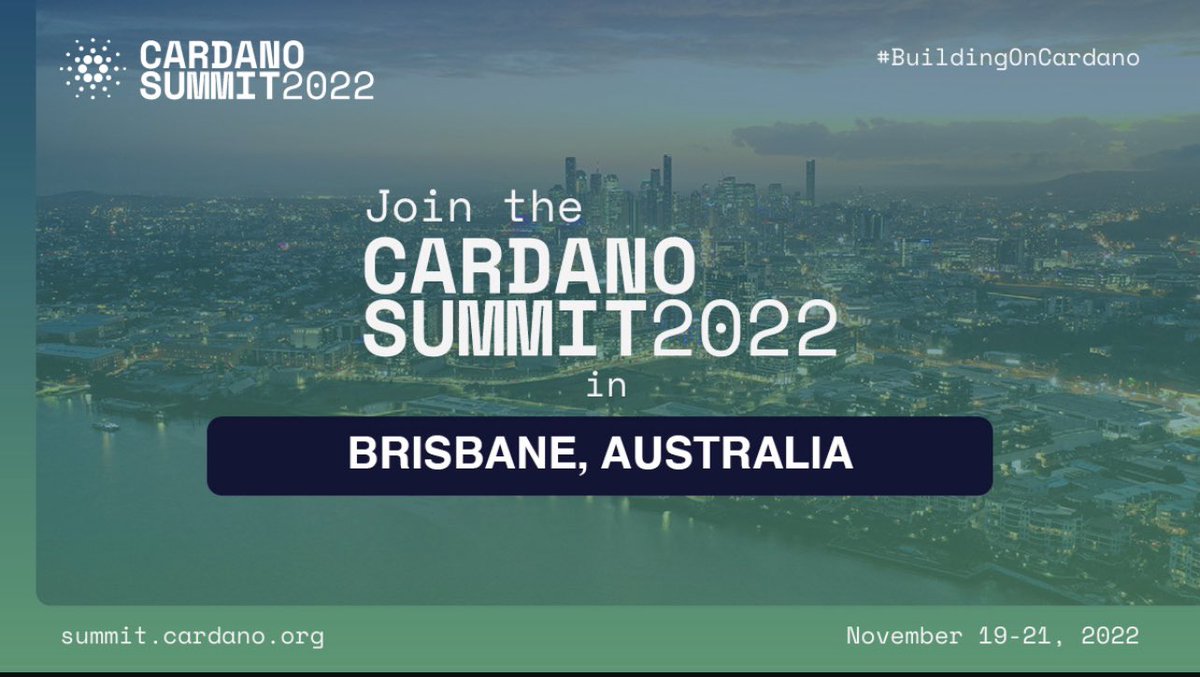 All our events for the #brisbane #CardanoSummit2022 confirmed. 

Pre networking event
meetu.ps/e/LBJN0/Cp3b/i

Main day of presentations
meetu.ps/e/LsGXL/Cp3b/i

And the after party
meetu.ps/e/LBCvw/Cp3b/i

Please RSVP to all events for catering. 

Presenter lineup coming next