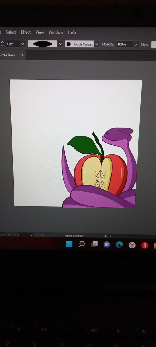 art_by_JS's tweet photo. Good evening 🤗 

Work in progress... "Temptation" 🐍

#snakeart #WorkinProgress #snake #appleart #temptation https://t.co/v9XQdDZRDO