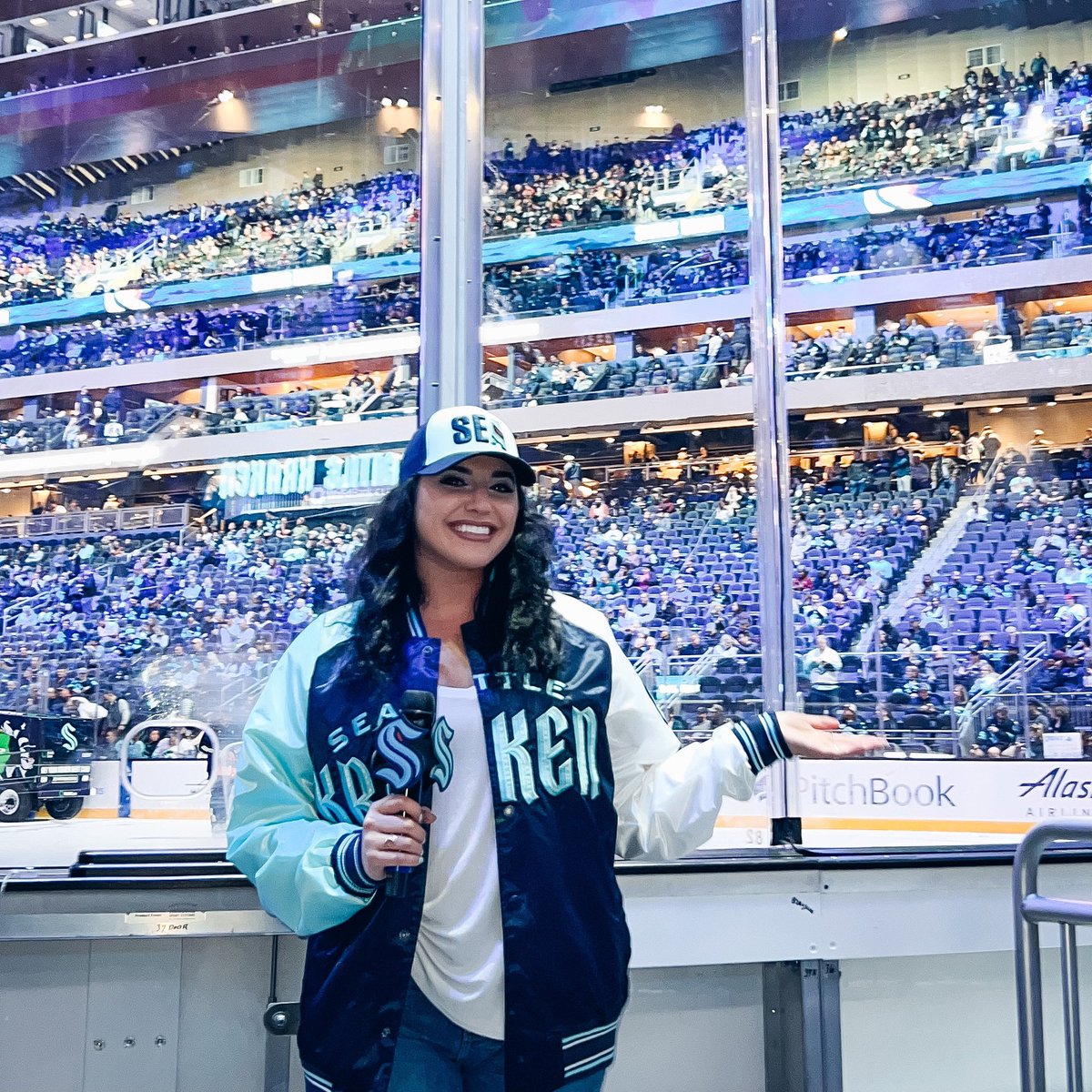 angelicasalem's tweet image. we’re back home tomorrow 🤍 who’s excited

@SeattleKraken x @ClimateArena 

#seakraken #ingamehost #gameday #seattle #krakencrew #climatepledgearena