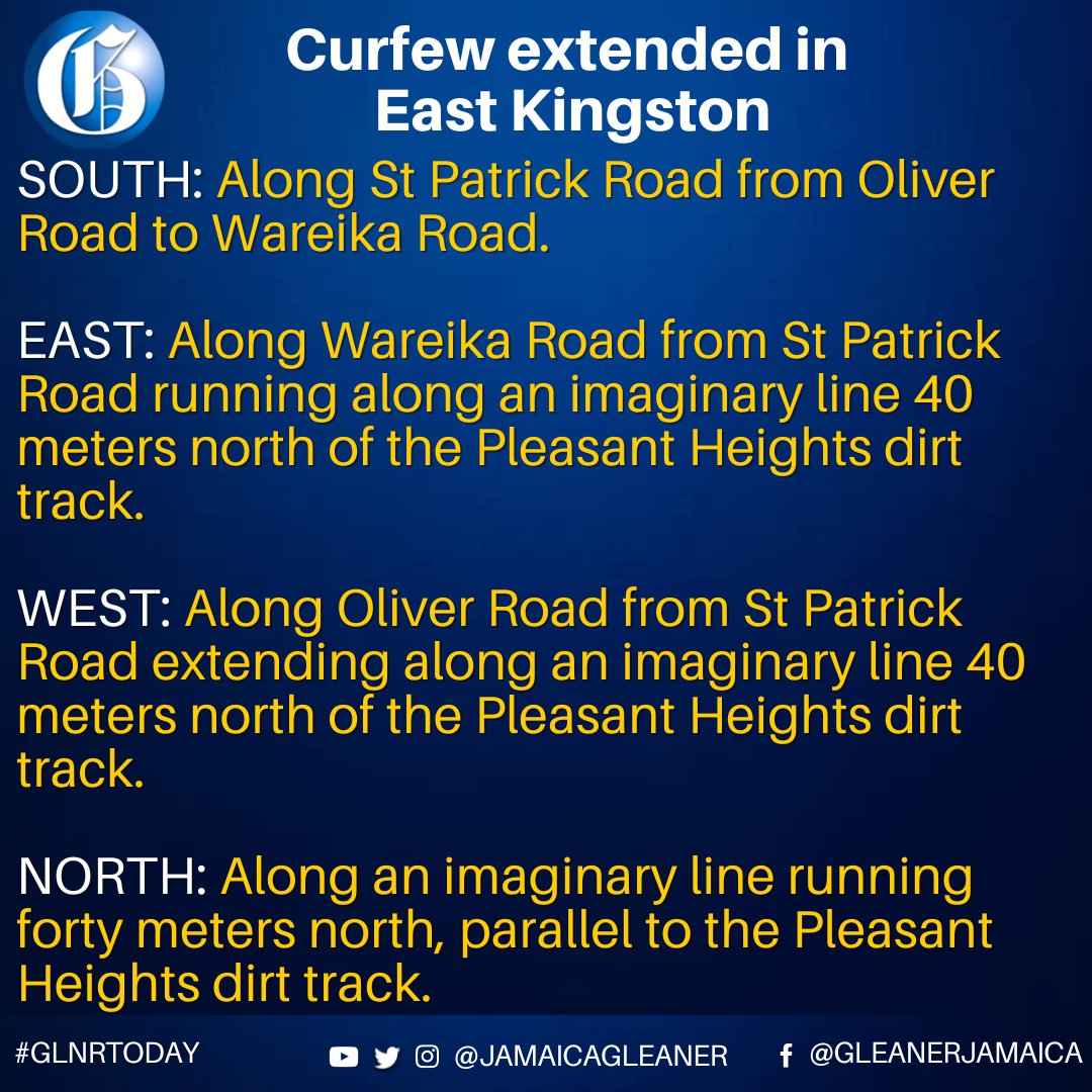 Jamaica Gleaner on Twitter "The curfew that has been in force in
