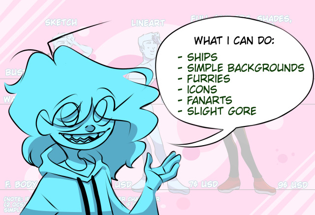 Anon_Player_5's tweet photo. PRICE SHEET!!! 
My comms are open :D! if someone is interested dm me via instagram (immelyna14_.ig) or tumblr (im-melyna-14-tb) (dk how tf messages work here) and in case of any doubts or questions i'll be glad to answer 'em.

#myart #myartwork #lookingforartist  #commissionsopen https://t.co/kkJo2twZfr