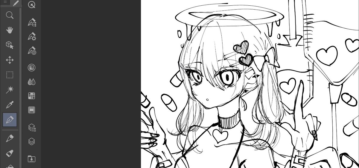 えちえち地雷系堕天使を描いてます。
wip!! 