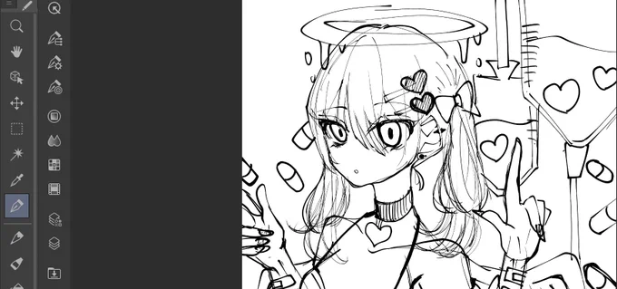 えちえち地雷系堕天使を描いてます。
wip!! 