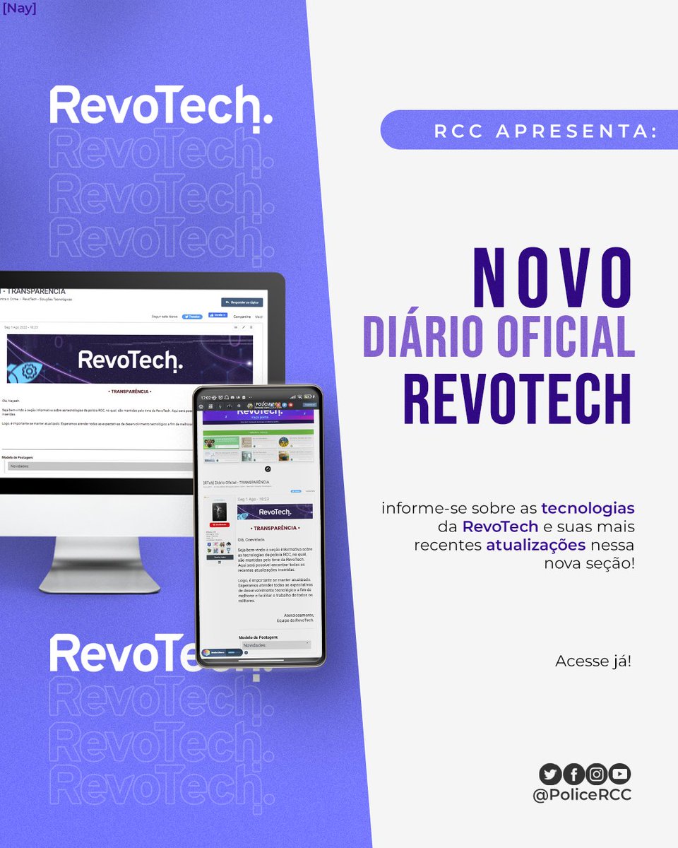 PoliceRCC's tweet photo. Revo é tech, revo é pop, revo é tudo!
Quer ficar por dentro sobre as novas tecnologias e atualizações da RevoTech? Acesse o link abaixo e desbrave essa nova era.
👉 https://t.co/UqcO4tBWii
#PoliceRCC #HabboHotel #RCCéVocê #RevoTech https://t.co/d0btavRZ8t