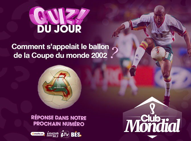 Voici la question du quiz de votre émission Club Afrique. Votre réponse en commentaire. Un gagnant sera récompensé au prochain numéro, ce vendredi !
