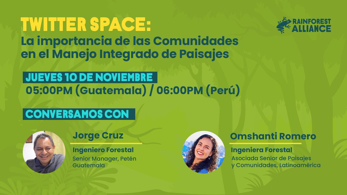 #BosqueSostenibles ¡No hay mejores guardianes para los bosques que quienes viven de ellos! Apoyarles es clave para la sostenibilidad. El Jueves 10/11 conversaremos acerca de la importancia de las Comunidades en el Manejo Integral de Paisajes👉t.ly/1B7h