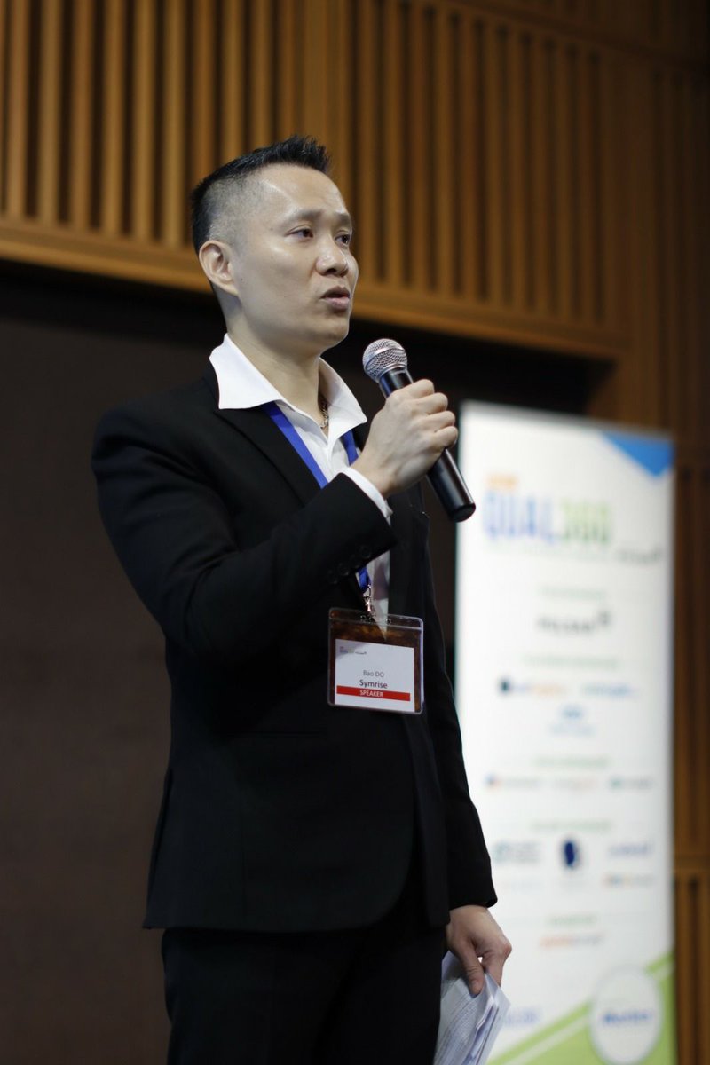V. Bao DO of Symrise AG and Nicole Marquardt of Mars kicking off #QUAL360 APAC! Delegates from 16 countries, 14 presentations from client-sides, 7 from agency-sides, 3 panel discussions. #marketresearch #consumerinsights