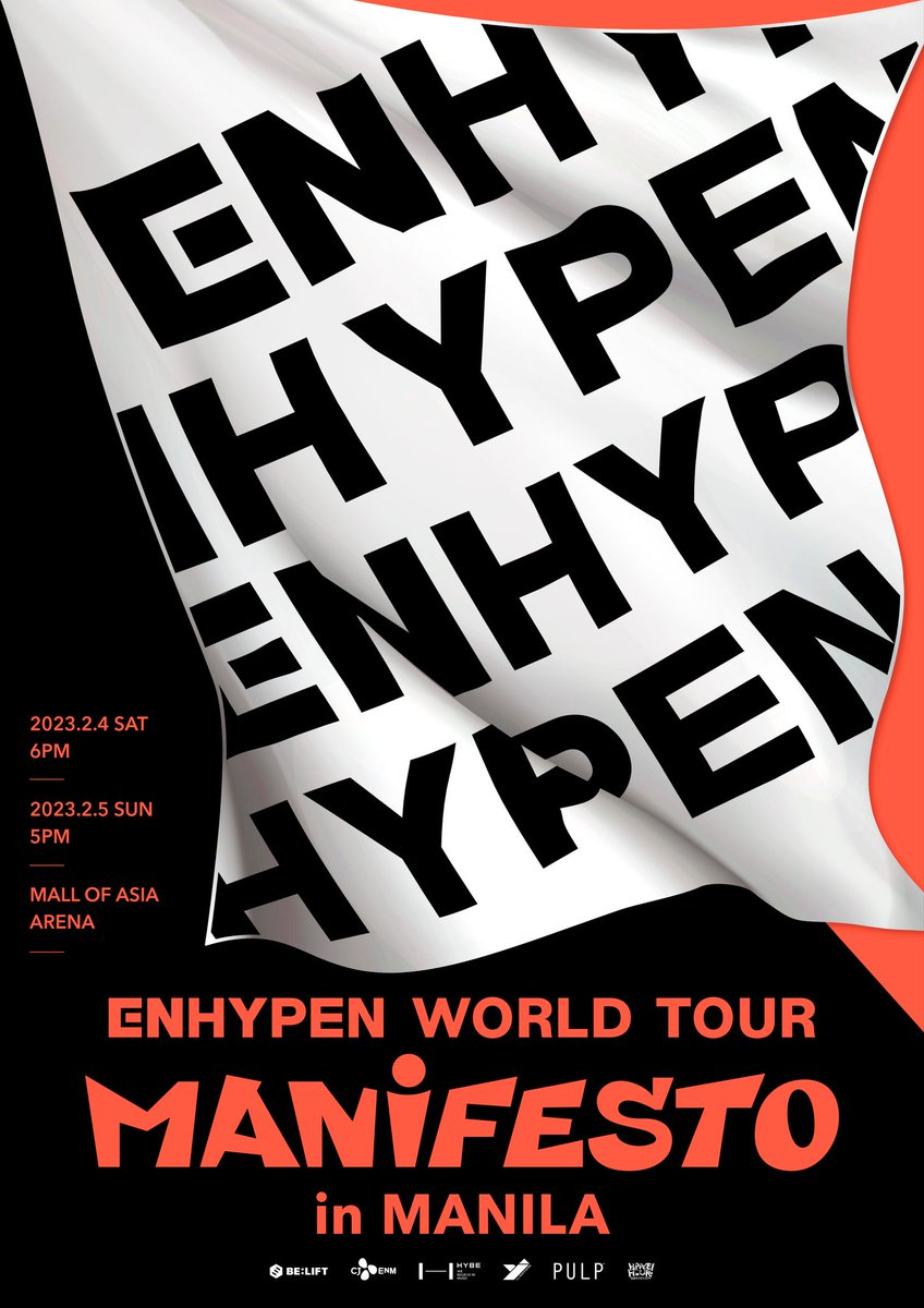 MOAArena's tweet photo. Get your engines running, PH ENGENE! 🧡

ENHYPEN #MANIFESTO_IN_MANILA on February 4 &amp; 5, 2023 at the SM Mall of Asia Arena!

Presented by @pulpliveworld &amp; @happeehour 

#엔하이픈 #ENHYPEN
#EN_WORLDTOUR_MANIFESTO #MANIFESTO_IN_MANILA

#ChangingTheGameElevatingEntertainment https://t.co/kWE2XP39Qa