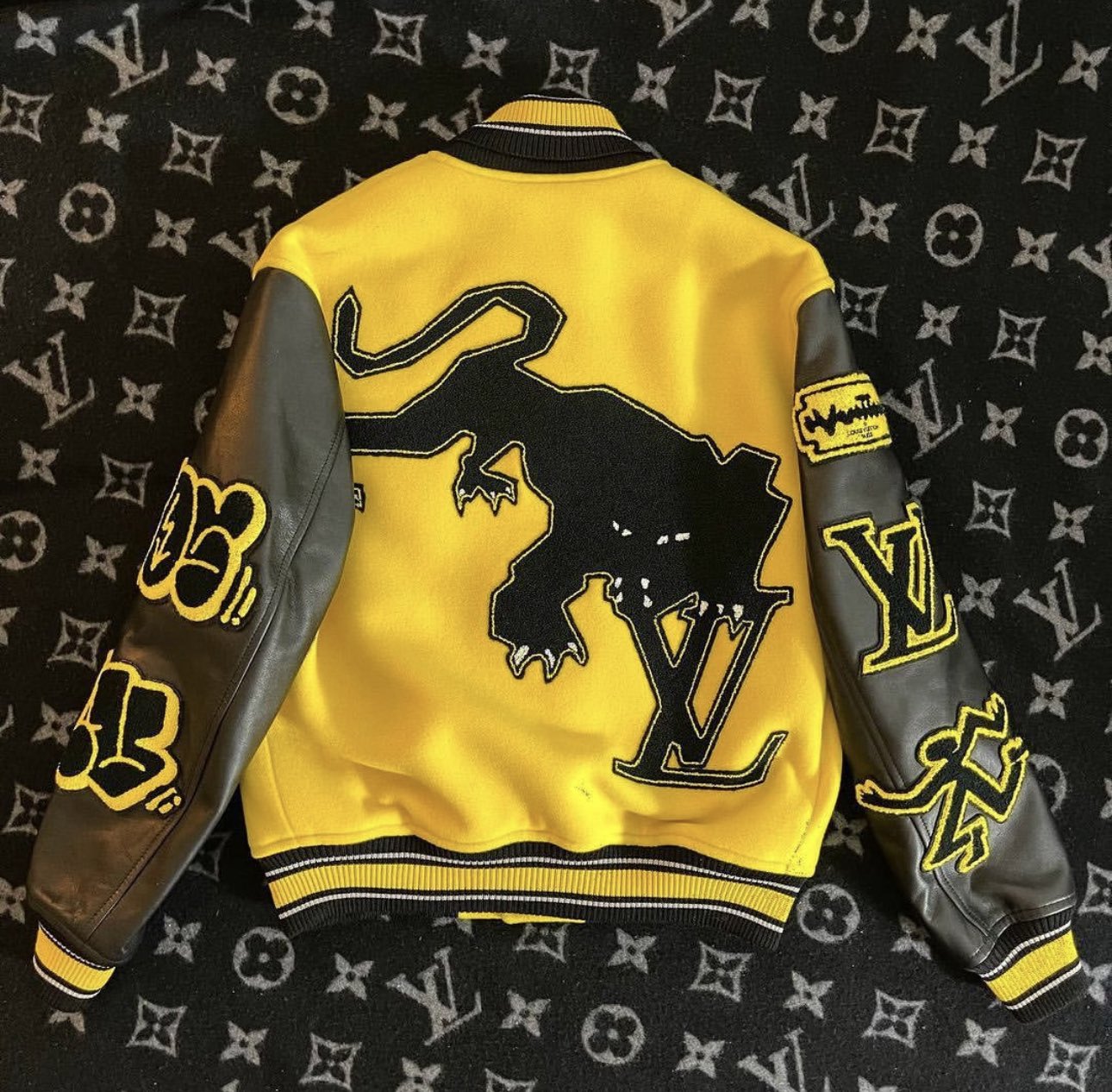 Louis Vuitton Yellow & Black Panther Varsity Jacket