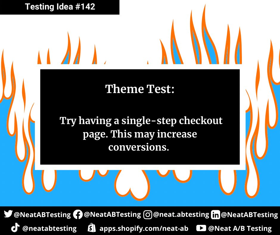 NeatABTesting's tweet photo. Just 1 Step Away From Increasing Your Conversions #neatabtesting #shopify #conversions #checkout #themetest #abtesting #easy #onestep #ecommerce https://t.co/LOqkvuo3z3