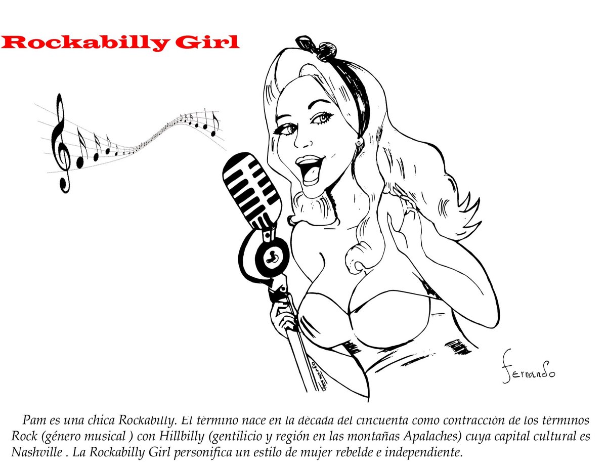 cosasdenandito's tweet photo. Preparando la nueva imagen de nuestro personaje Pamela (Pam) como Rockabilly Girl 🎶❤️ en nuestro nuevo capítulo de @cosasdenandito 5. Imagen vectorizada#rockergirlstyle #rockabillymusic #rockabillymusic #rockabillypinup #nicoletteshea #nicolettesheafans🤘 https://t.co/9QYhIl3Niw