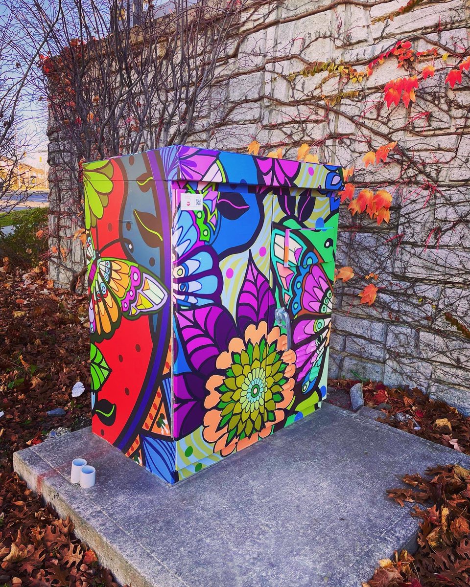 RangRiva's tweet photo. Introducing this beautiful &amp; colourful Traffic box Mural! Thank you to @artsmilton for this wonderful project. #art #folkart #Indianfolkart #milton #miltonontario #miltonon #canada #Mural #publicart #publicartwork #community #inclusive #exclusive https://t.co/qHWzIOkpuY