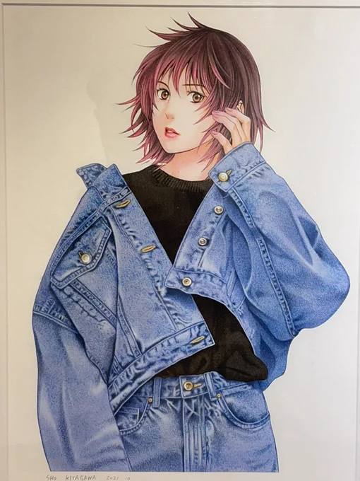 こちらの以杏の絵は私がアナログでデニムを描いた絵の中ではおそらくNo. 1の出来でしょう。積極的に売りたい絵ではないですが一応売り物です。どうしても原画が欲しいという方に。 
